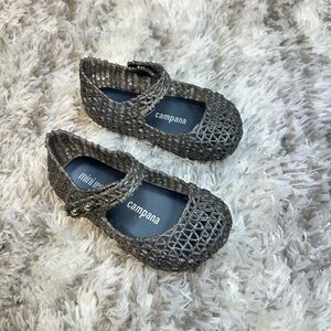 Mini Melissa Campana Kids Dress Shoes - Glittery Black